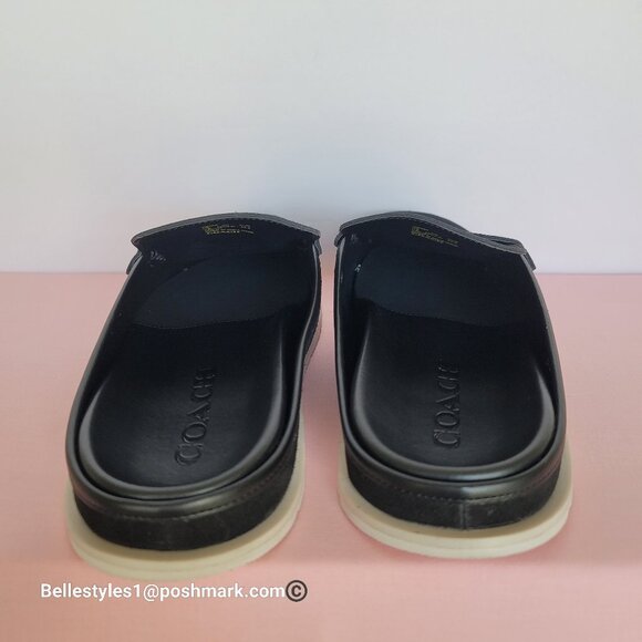 COACH Men’s Suede Loafer Mule- MEN’s US Size: 11D – Black color⭐ main image 6